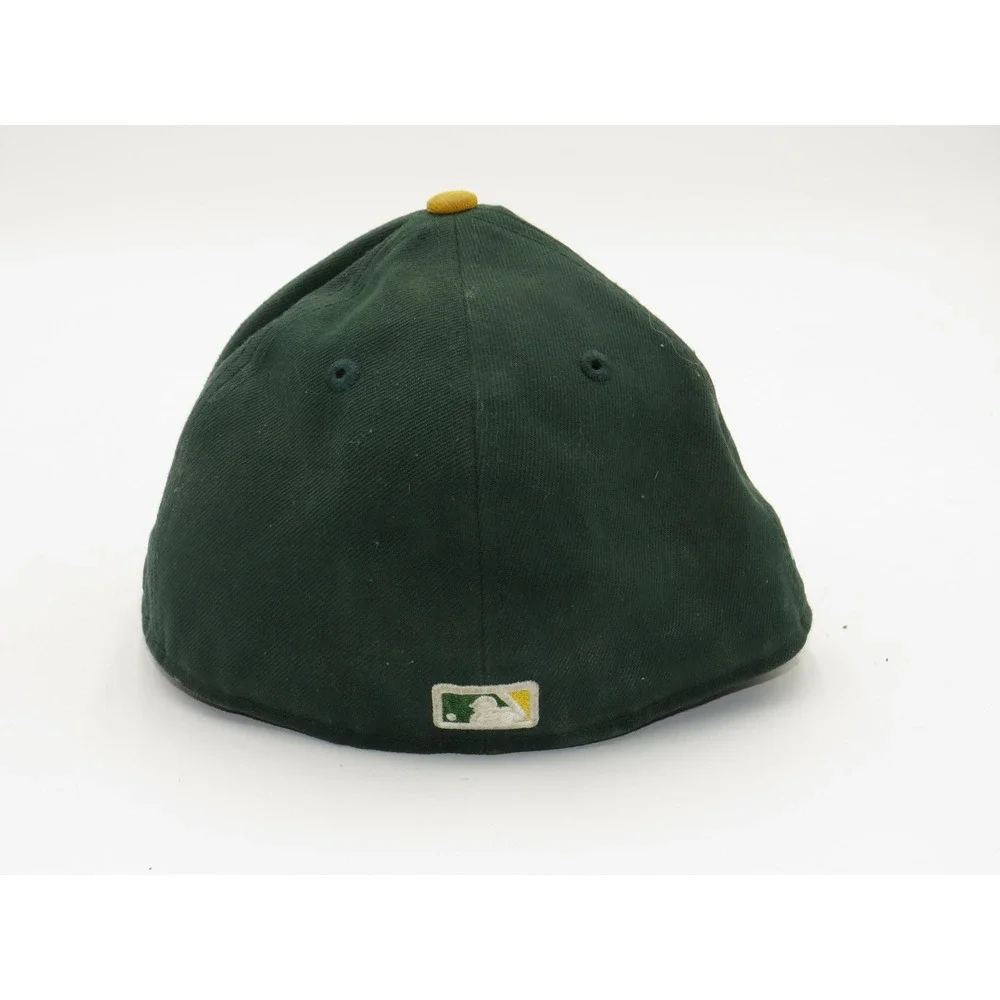 New Era 59FIFTY Oakland Athletics A's Fitted Hat Green Yellow Size 7 3/8
